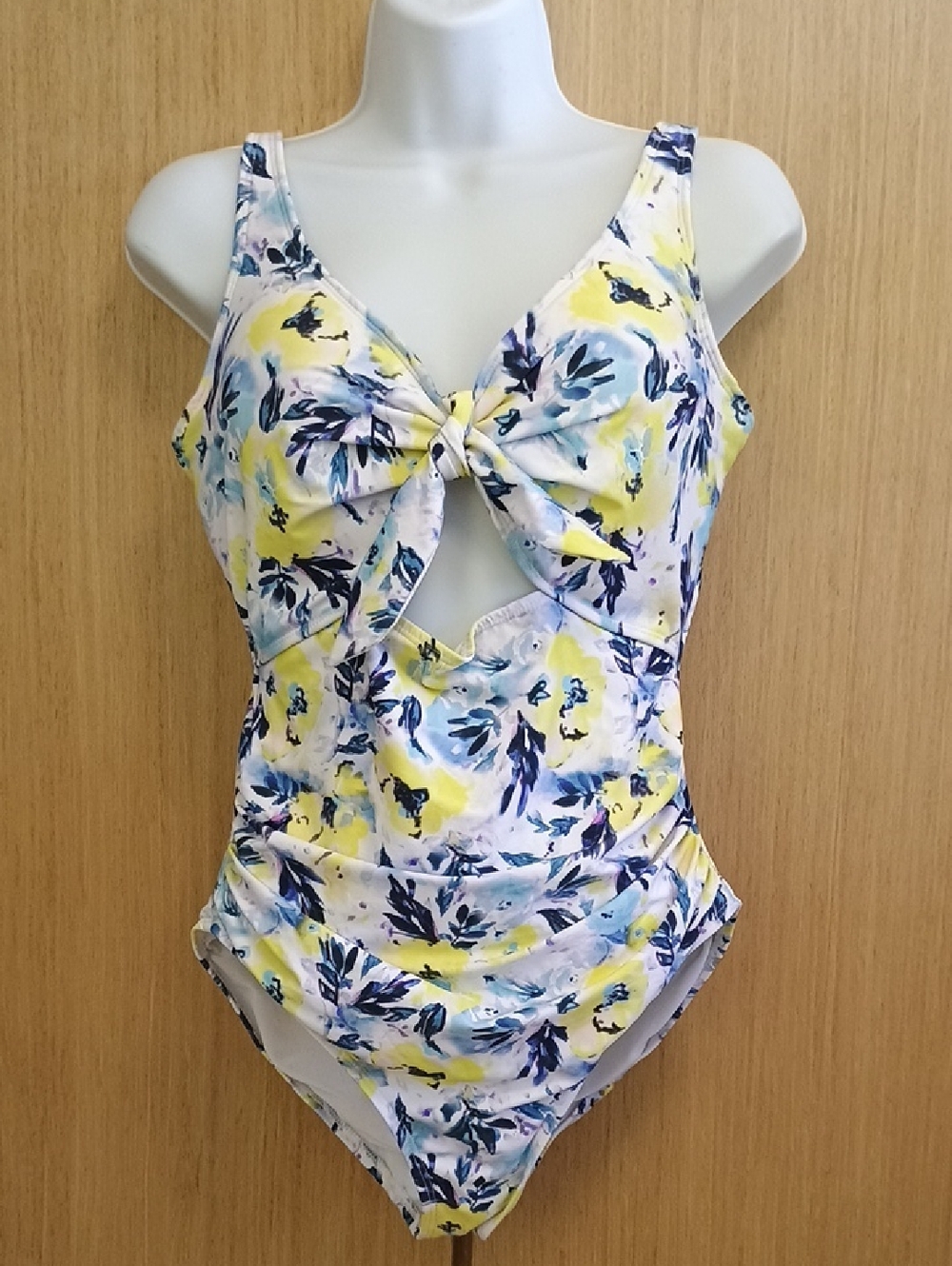 NWOT Niptuck SZ 8 Yellow/Blue Floral One Piece Bathing Suit